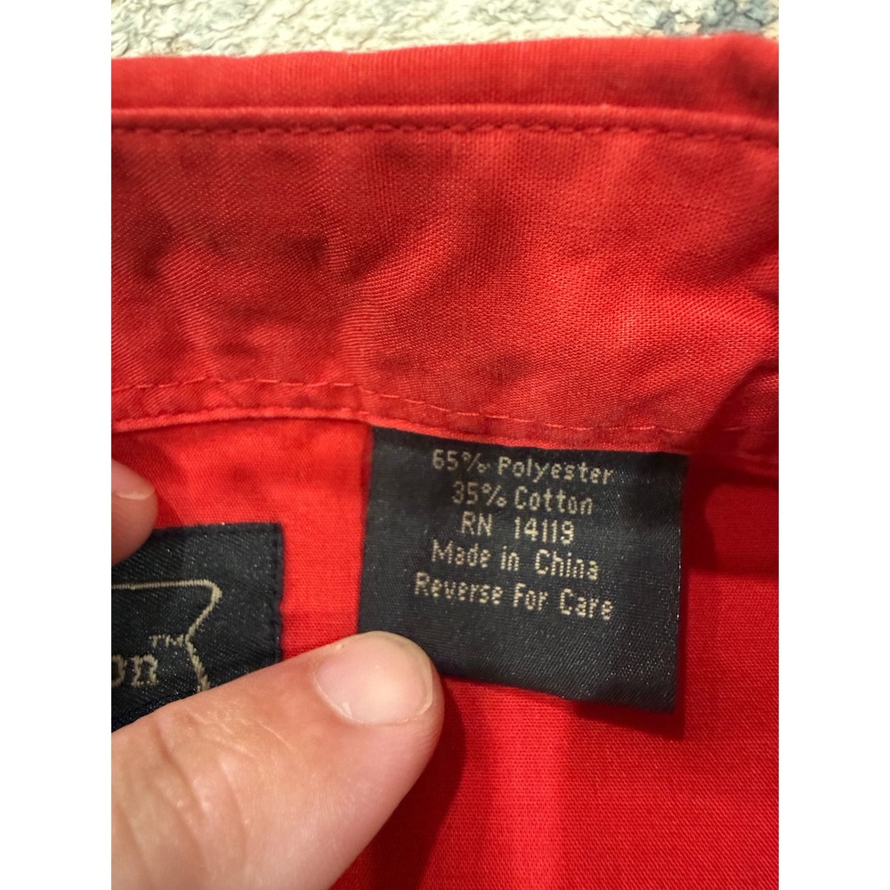 High Noon Mens 2XL Red Western Pearl Snap Short Sleeve Star Embroidered Shirt - Picture 5 of 9